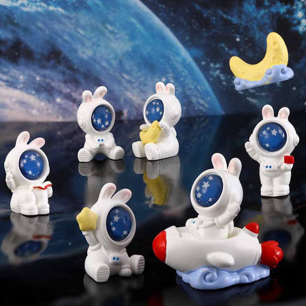 Amazon.co.jp: Happyyami うさぎ 形 宇宙飛行士 置物 像 宇宙人 月