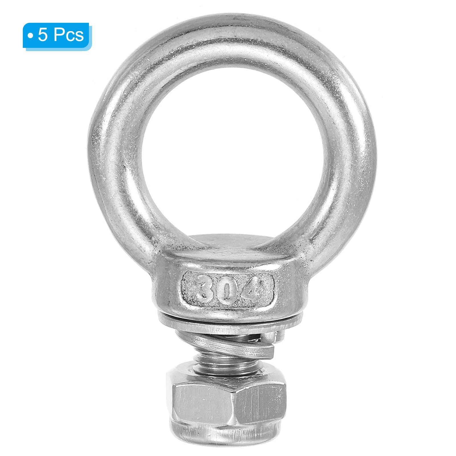 TA-VIGOR 5Pcs M12 x 20mm Lifting Long Eye Bolt, 304 Stainless Steel Wall Expansion Anchor Bolts - Image 3