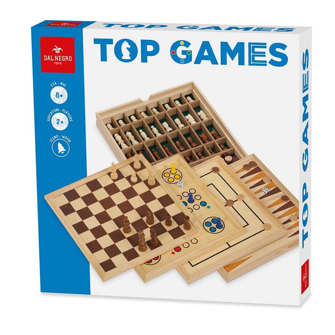 Dal Negro DAL Top Games 30 Dama/Scacchi Tria Gioco da Tavolo Giocattolo 872, Multicolore, 8001097535606