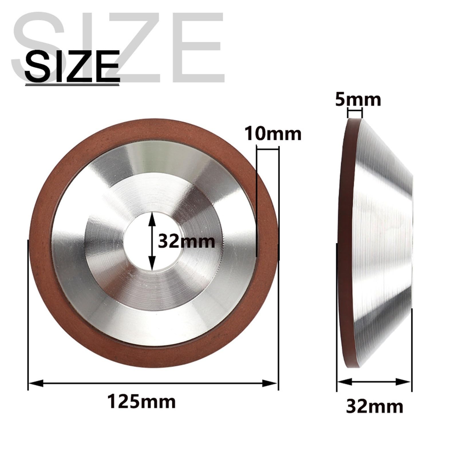 Flaring Cup Diamond Grinding Wheels | 75/100/125/150mm Resin Bonded Abrasive Wheel For Carbide Metal Polishing Grinding(320,125x32x10)