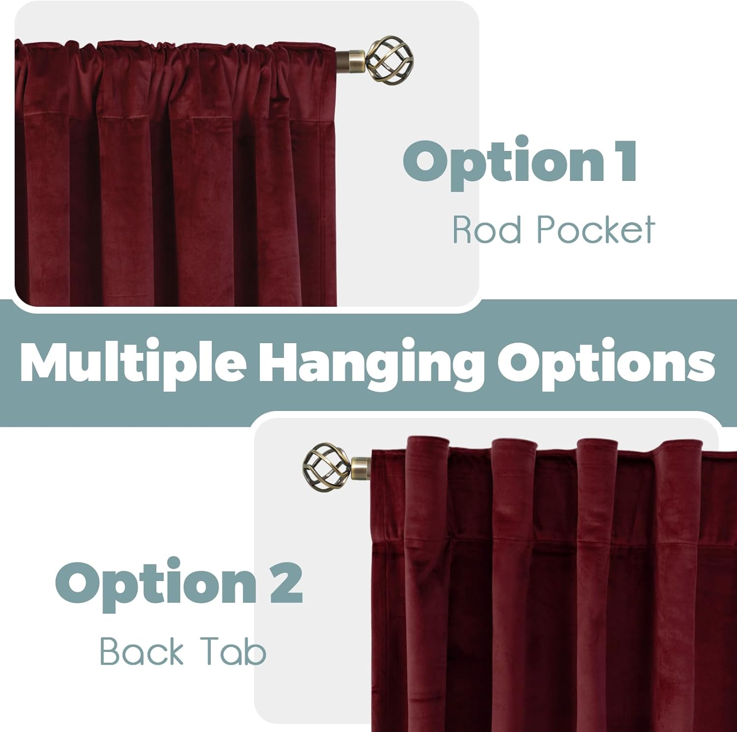 BGment Red Velvet Curtains 84 Inch for Bedroom, Thick Thermal Insulated Blackout Curtains Noise Reduce Back Tab and Rod Pocket Christmas Panels for Living Room, Set of 2 Panels, 52 x 84 Inch