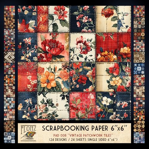 Papier pour scrapbooking haut de gamme aux motifs carrés de style courtepointe texturée FLONZ