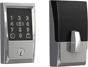 Schlage Encode Plus Smart Wi-Fi Lock for Front Door, Keyless Entry Deadbolt, Unlock with Apple Watch, Built-in WiFi and App Control, Easy Install, Alexa & Apple HomeKit Compatible, Bright Chrome