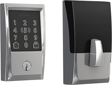 Schlage Encode Plus Smart Wi-Fi Lock for Front Door, Keyless Entry Deadbolt, Unlock with Apple Watch, Built-in WiFi and App Control, Easy Install, Alexa & Apple HomeKit Compatible, Bright Chrome