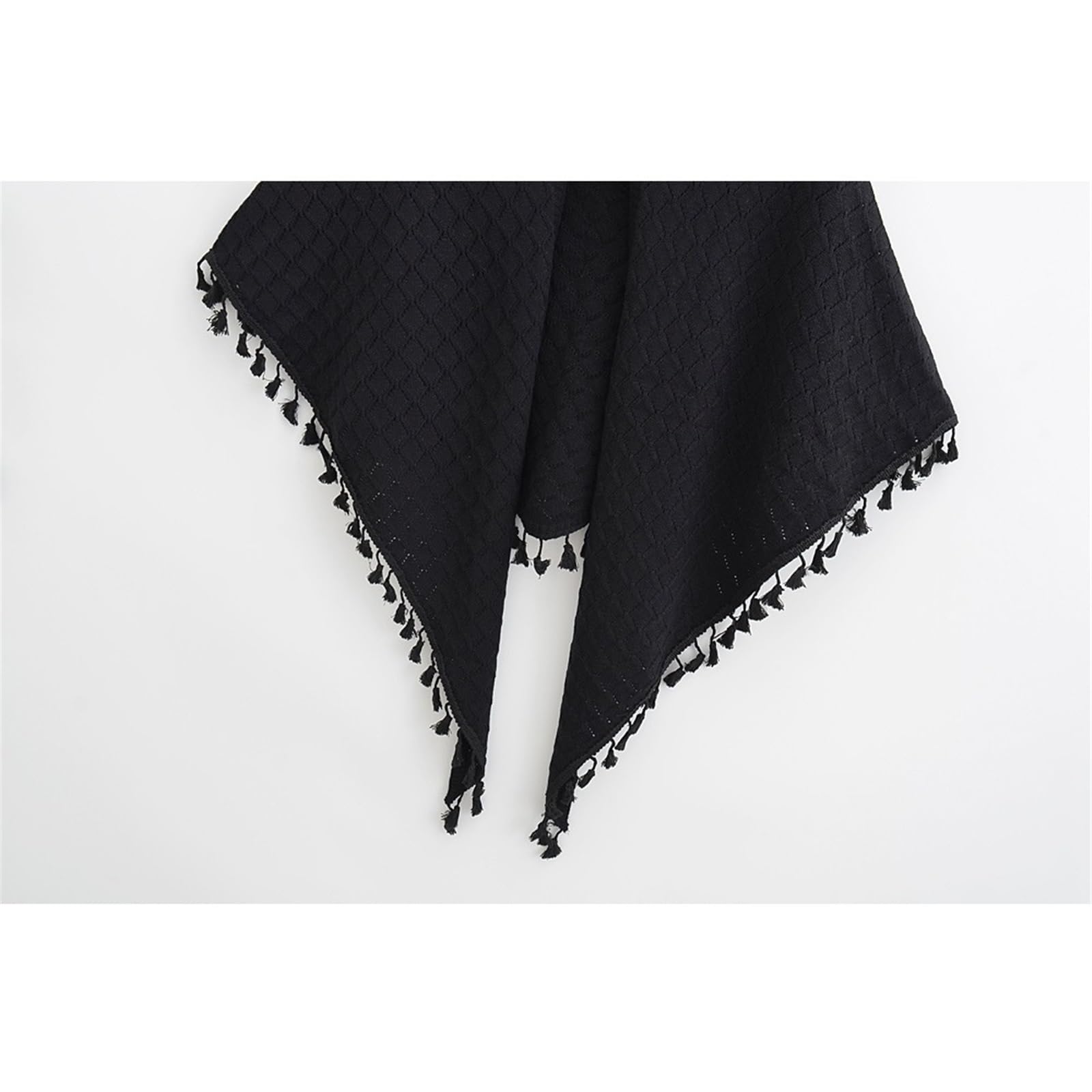 Chal de punto con borlas, elegante capa, exterior fina for primavera y otoño Chal de invierno