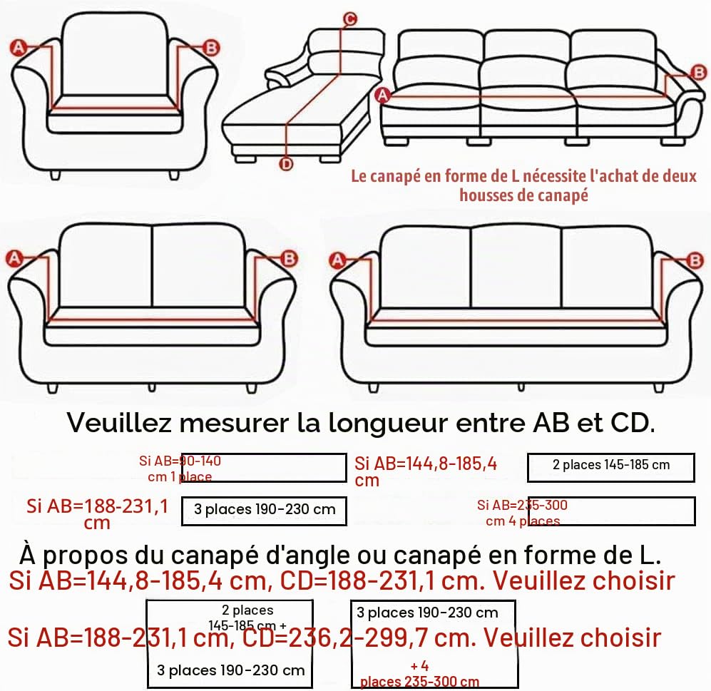 Housse de canapé extensible d'angle élastique pour une protection totale - 3
