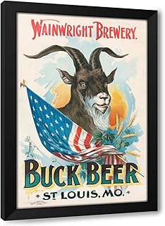 ArtDirect Wainwright Brewery, Buck Beer, St. Louis, MO (1895) Custom Framed Art Print Giclee Print or Canvas Options with Various Sizes and Customization by Heinicke-Fiegel Litho. Co.