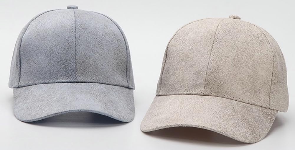 Women's Men's Suede Baseball Cap Solid Color Faux Suede Leather Classic Adjustable Hat Classic Fall Winter Baseball Hat - Image 2