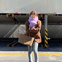 Vista 91 de Bufanda grande y gruesa de gran tamaño, esponjosas, de lana grande, gruesa, cálida para invierno