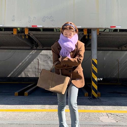 Miniatura 91 de Bufanda grande y gruesa de gran tamaño, esponjosas, de lana grande, gruesa, cálida para invierno