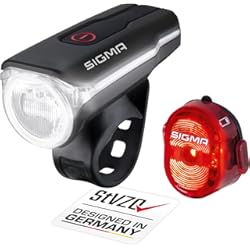 Luz Delantera Bicicleta Sigma Sigma Sport Aura 60 Set de Luz Delantera y Trasera, Unisex Adulto