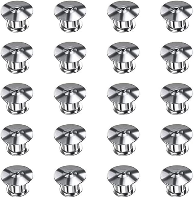 Pin Badge Backs-20pcs Locking Pin BacksMetal Pin Badge Backs Replacement Brooch Pin Keepers No Tool Required Locking Pin Backs Keepers for Showing Badge Books Hats Bags