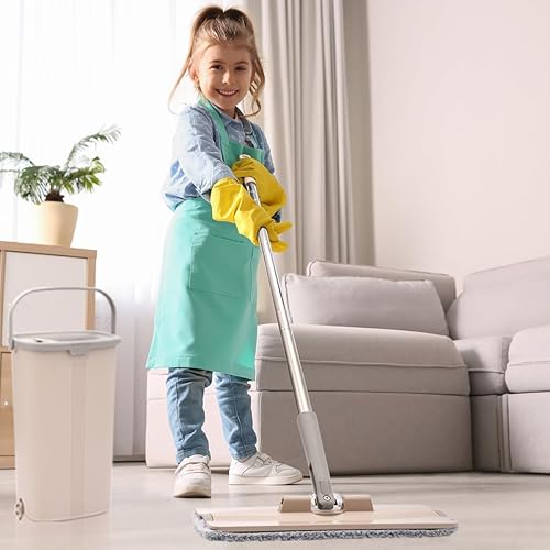 Miniatura 9 de Paquete de 6 almohadillas de repuesto de microfibra compatibles con Joymoop, juego de trapeador plano Bosheng o cubo para trapeador exprimible,