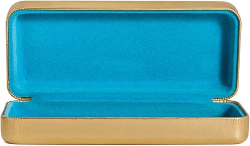 Miniatura 6 de TRIUMPH VISION Estuche grande para gafas de sol - Estuche rígido para gafas de sol, funda rígida forrada de piel sintética negra dorada y plateada