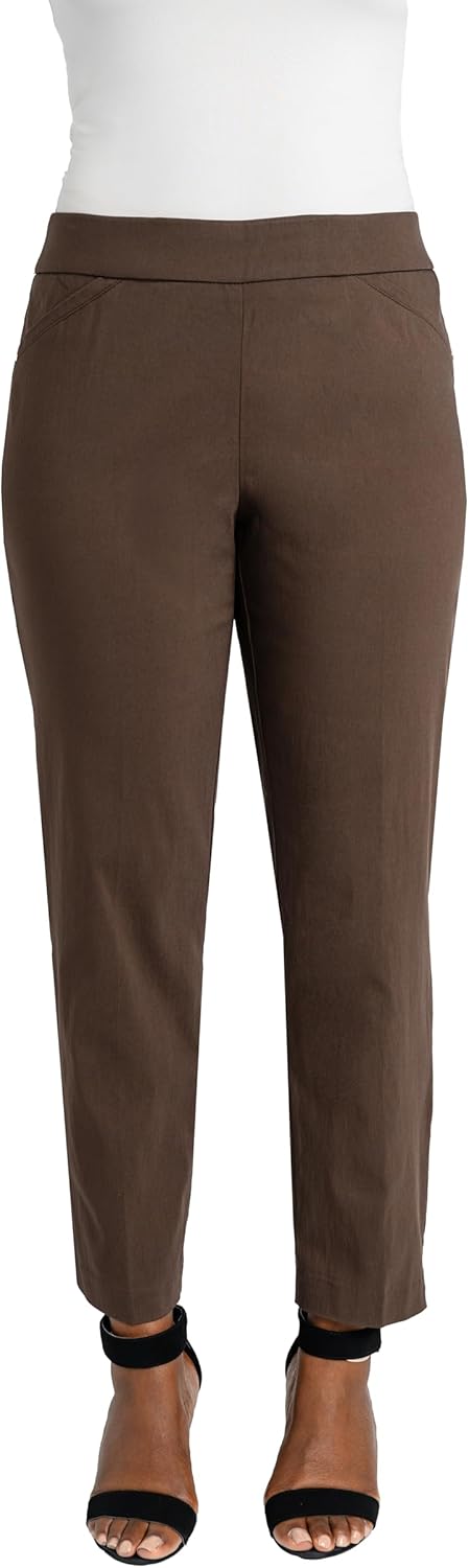 Briggs New York Womens Super Stretch Millennium Slimming Pull-on Ankle Pant
