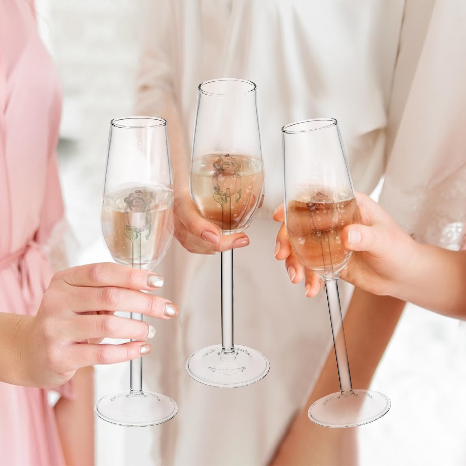 UPKOCH 1 copa de champán rosa para boda, copas transparentes, copas de agua, copas de champán, taza de whisky, copas de champán, taza de champán, de champán, práctica copa de champán, rosa