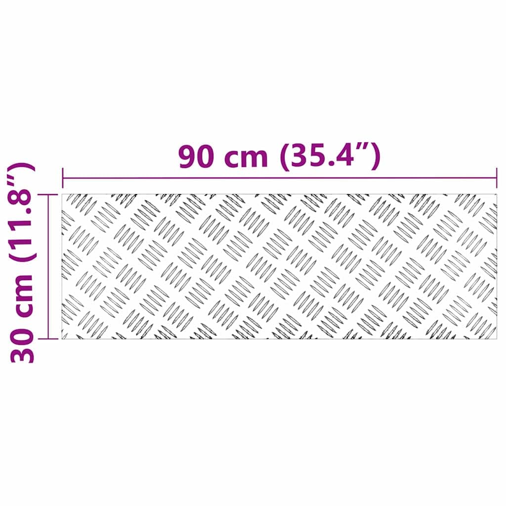Aluminiowe schody, kątowe schody, srebrne, 90 x 30 cm, zestaw 4 sztuk, blacha ryflowana, antypoślizgowa, do wewnątrz i na zewnątrz, ochraniacze na schody z uchwytem