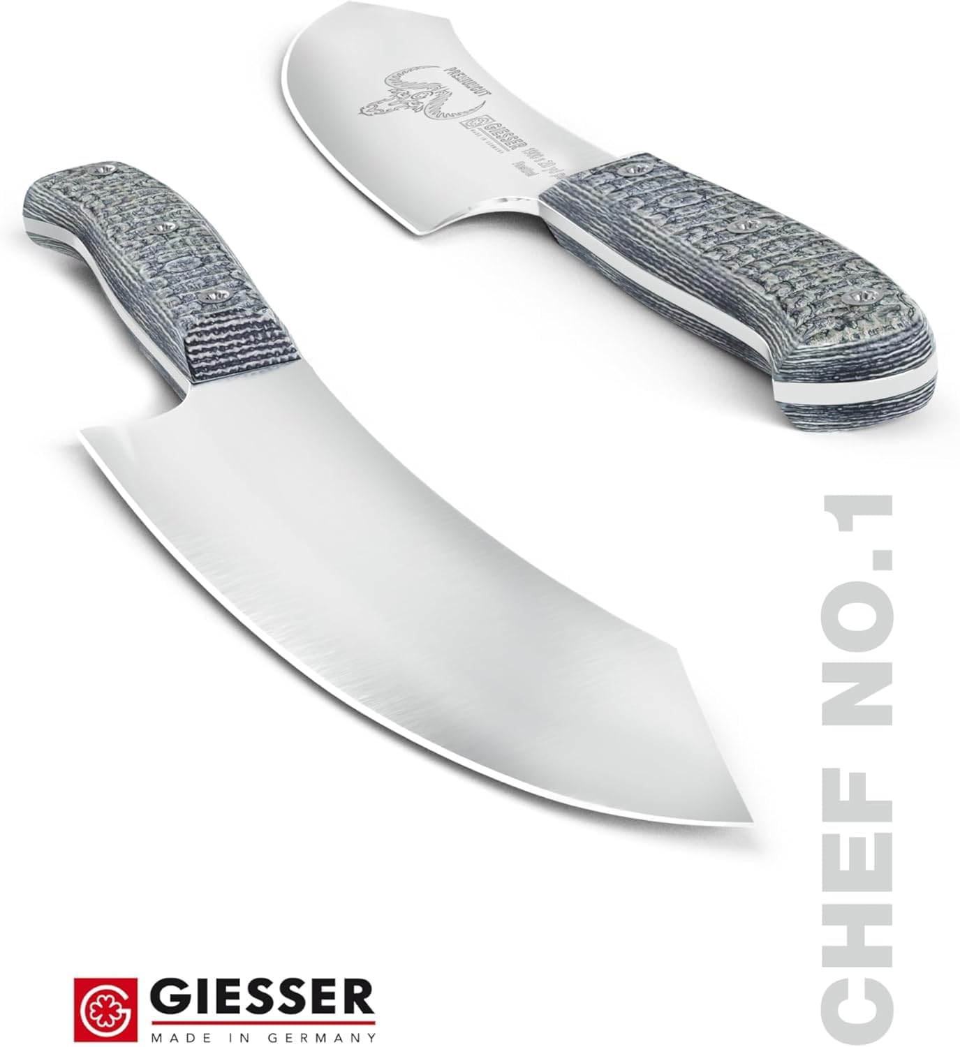 Giesser since 1776, PremiumCut, The Wolfpack, German Chefs Knife 8 inch - Rock n Chop Knife, BBQ boys knife, Chopping knife for meat and vegetables