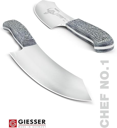 Miniatura 4 de Giesser desde 1776, PremiumCut, The Wolfpack, cuchillo de chef alemán de 8 pulgadas - Cuchillo Rock n Chop, cuchillo de barbacoa para niños,