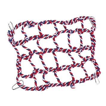 arythe Bird Climbing Net,for Hamster Hammock and Other Small Animal,Cage Accessory and Play ToyCotton Rope Weaved Hanging Perch Design