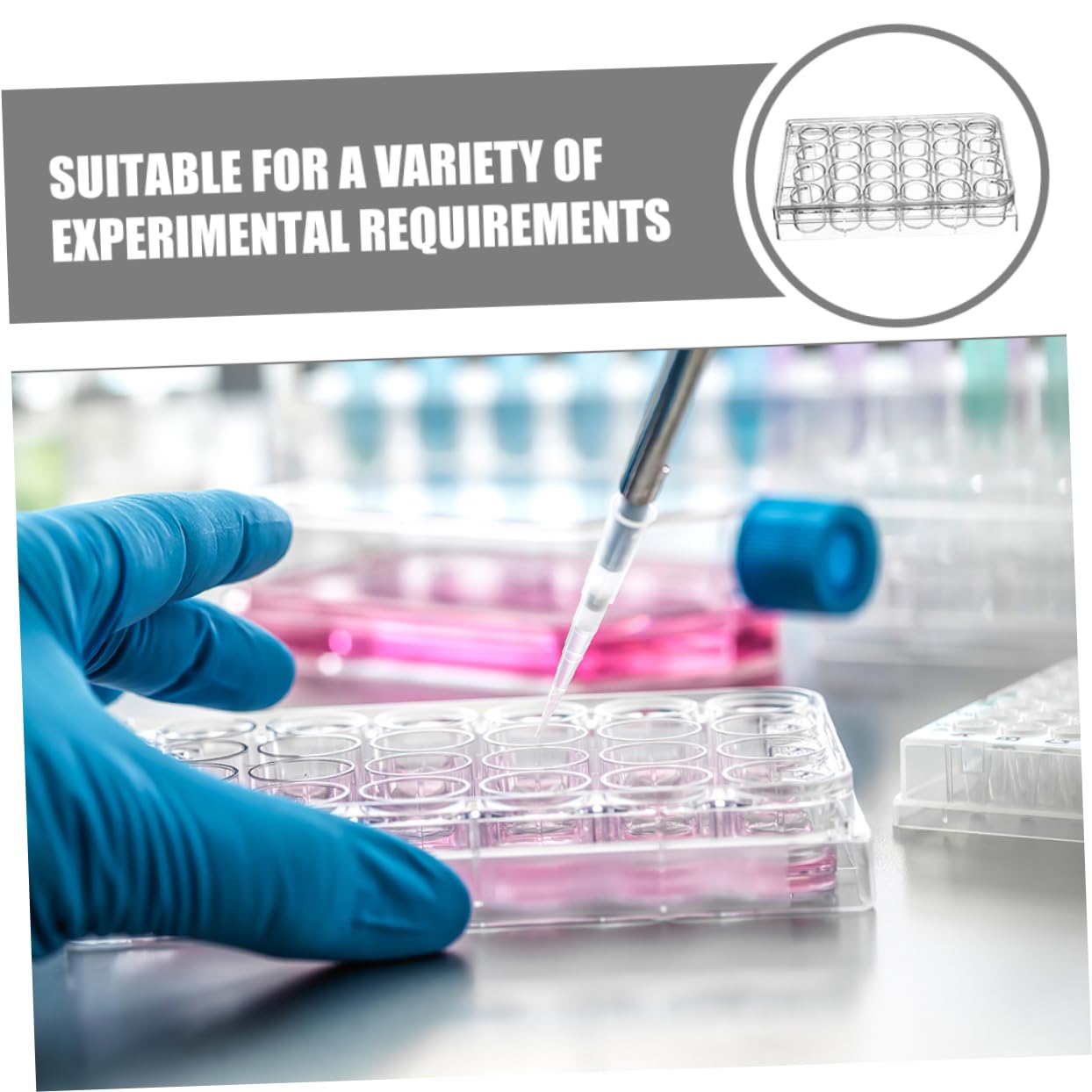 OSOLADY 24-Well Reaction Plates Lab Cell Culture Plate Tissue Equipment Tissue Tray