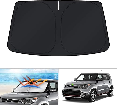Miniatura 74 de KUST Parasol para parabrisas para BMW X5 2014 2015 2016 2017 2018, accesorios de ajuste personalizado, protector de visera solar plegable, bloquea