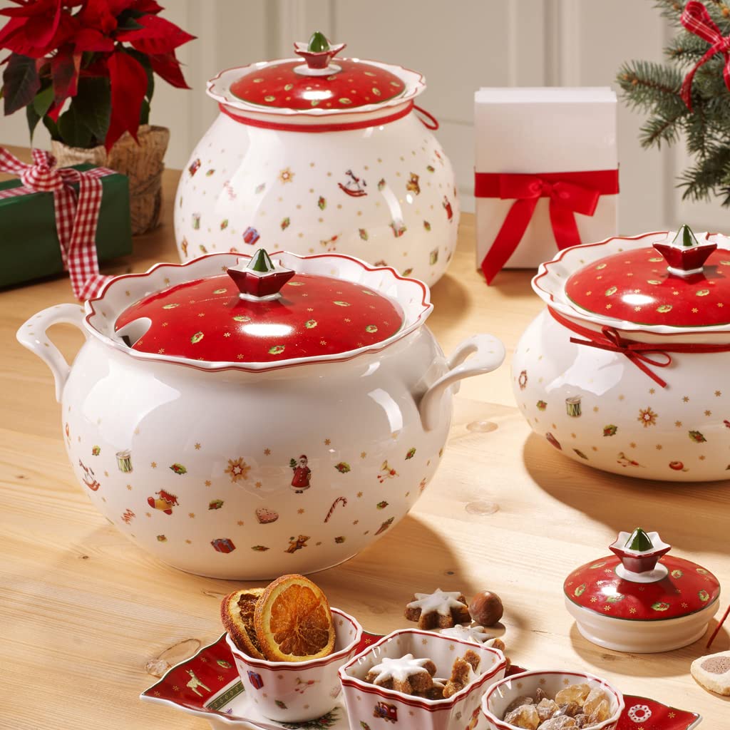 Villeroy & Boch Toy's Delight Soupière, 3 Litre, Porcelaine Premium, Blanc/Rouge