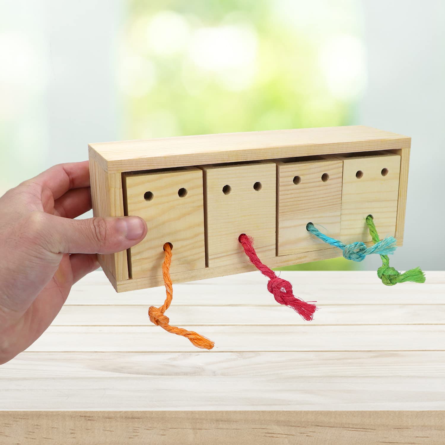 Litewoo Bird Foraging Feeder Toy Training Intelligence Box Wooden for Parrot Budgie Parakeet Cockatiel Conure African Grey Cockatoo Amazon Finch Canary - image 5