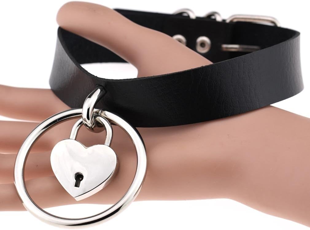 超人気新品 南京錠 リング チョーカー レザー レディース メンズ 首輪 ネックレス 黒 ギフト Choker おしゃれ 地雷系 パンク Www Adherencia Cronicidad Pacientes Com