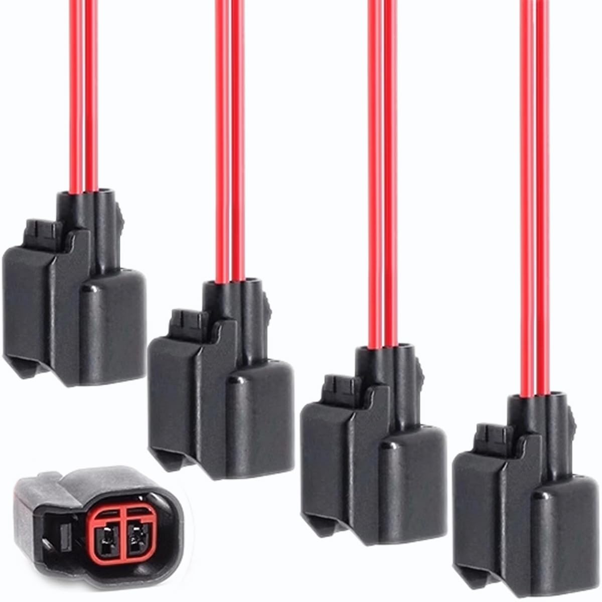 4X Fuel Injectors Connector Plug Harness 2010-2018 Replacement for Buick Lacrosse Regal Verano Replacement for Chevrolet Captiva Sport Malibu Impala Equinox Replacement for GMC Terrain