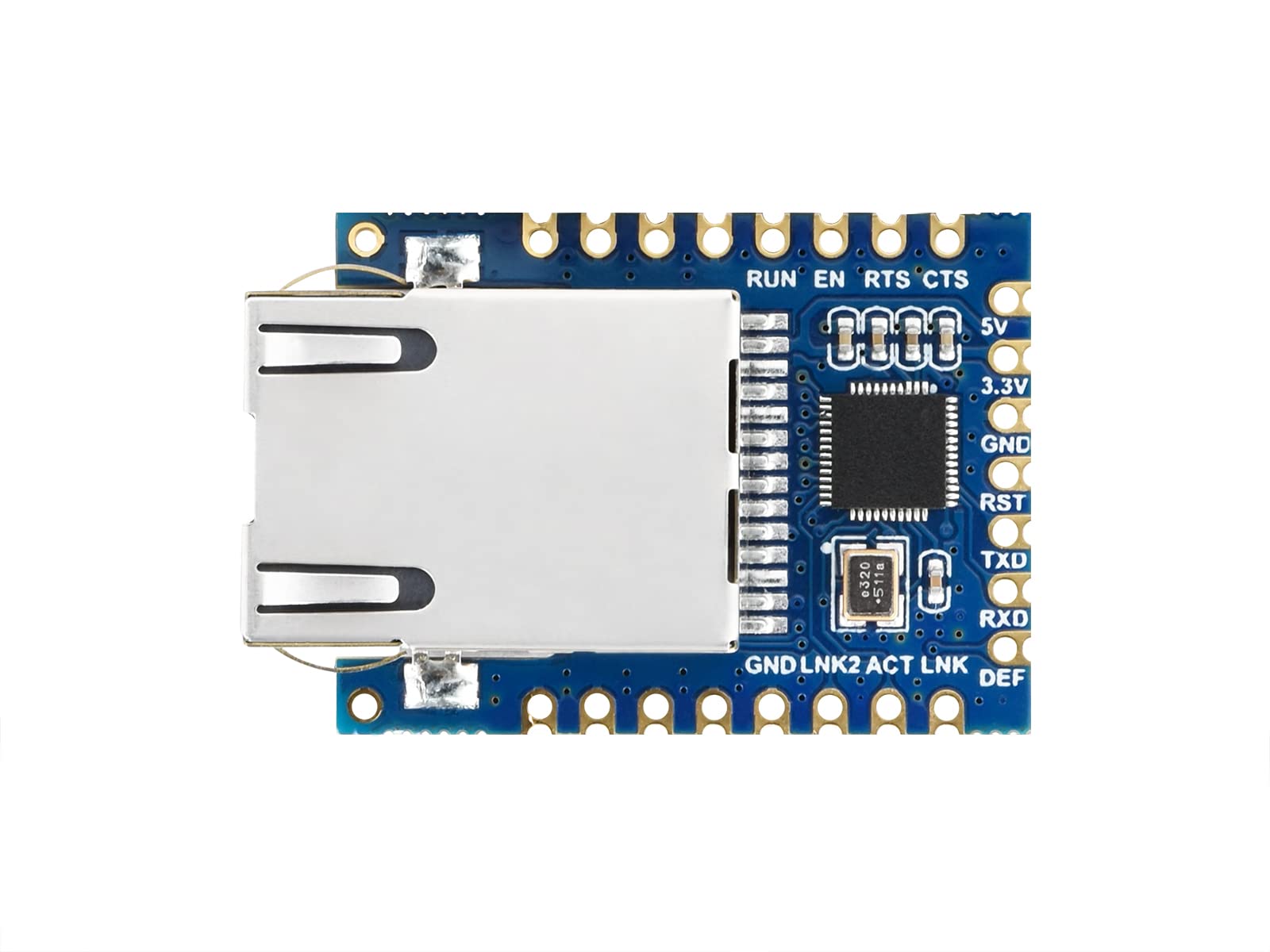 Waveshare TTL UART to Ethernet Mini Module, Immersion Gold Design, Low Power Consumption, Support TCP/UDP Communication, Modbus Gateway, NTP Protocol, for Industrial/Internet of Things/Security, etc