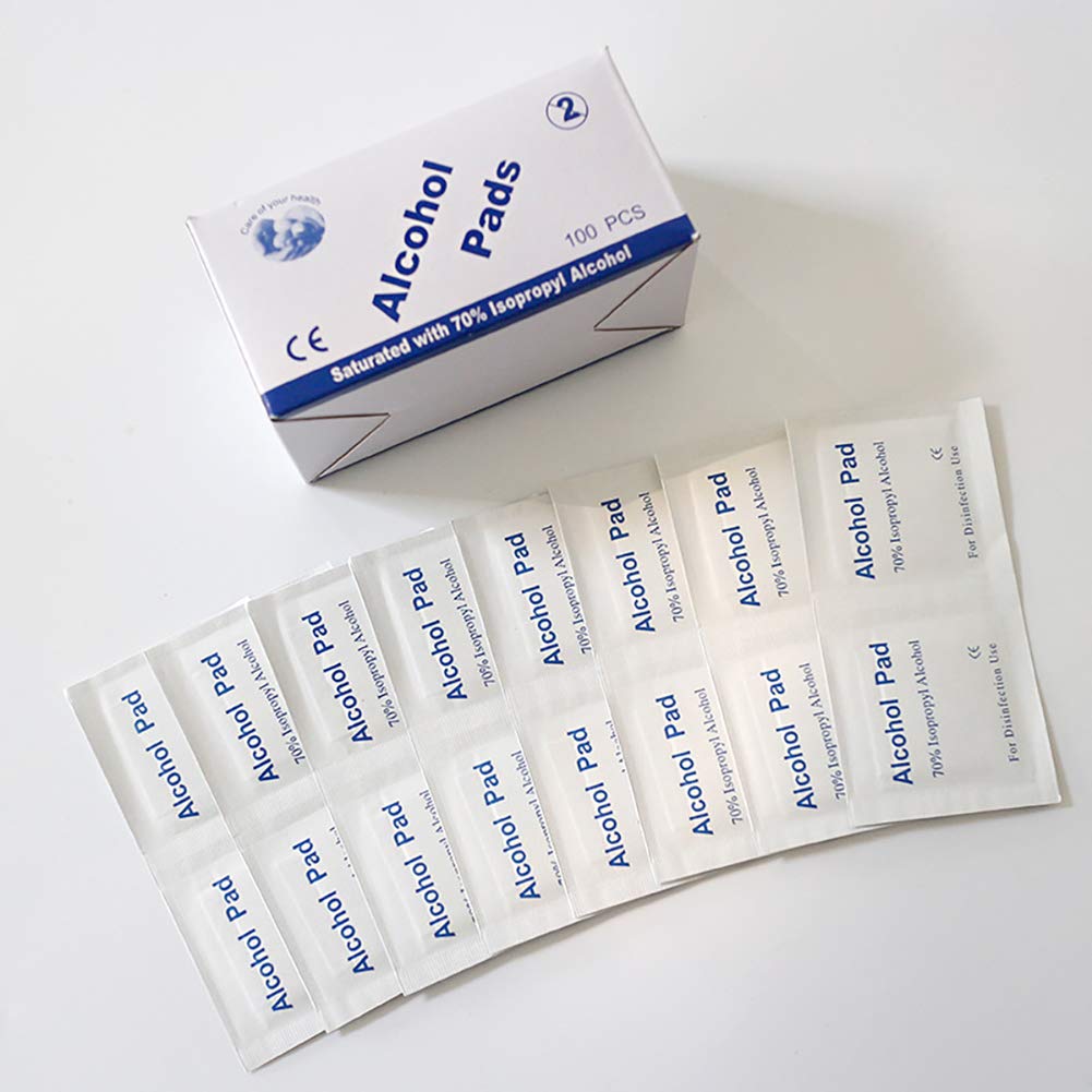 Disposable Wet Wipes, 100 Disinfected Wipes Travel Pack 70 Alcohol Wipes Individually Wrapped Cleaning Wipes Alcohol Pads for Hands, Electronics, Glasses Lens, Screen Wipes