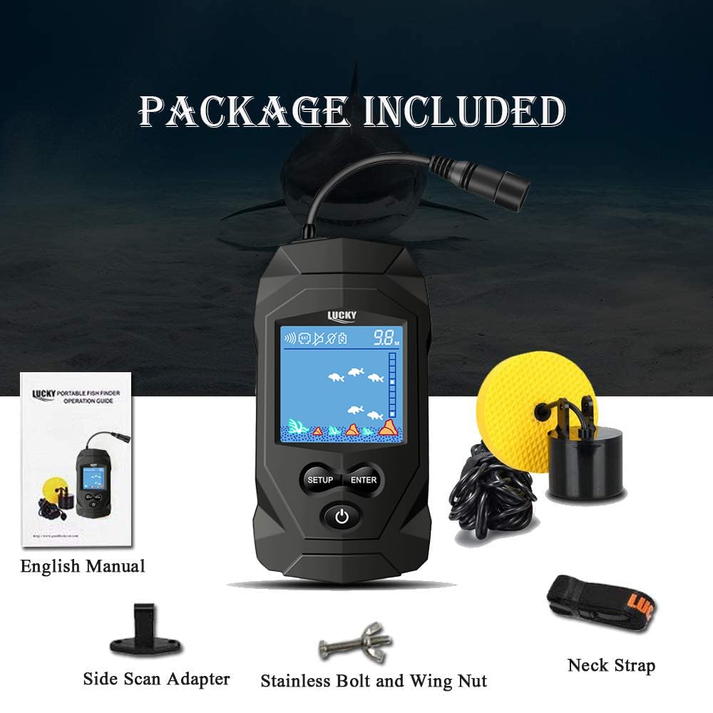 LUCKY Portátil Sonar Buscador de Pesca con Cable Profundidad Buscador de Pescado Sonar Sensor Buscador de Peces LCD Pantalla para la Pesca FL068