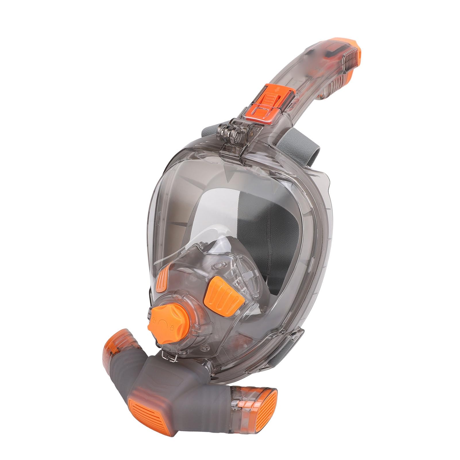 Gafas de Snorkel de Cara Completa con Tecnología Antivaho Vista Panorámica 180 Grados para Exploración Submarina Naranja Gris