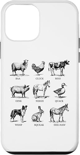 iPhone 12 mini Funny Cows Pig Chicken Retro Vintage Style For Animal Lovers Case