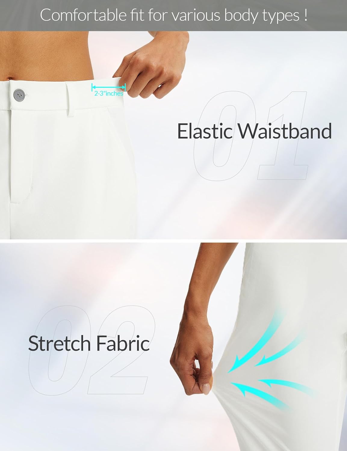 baleaf Women's Golf Pants Straight Leg Stretch Work Travel Pant with Pockets Dressy Bussiness Casual Slacks UPF 50+ - Image 5