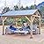 LUXOAK 10x12 ft Wood Gazebo with Hardtop Steel Roof, Outdoor Guest House for Gardens, Patios, and Porches, Black + Natural Wood