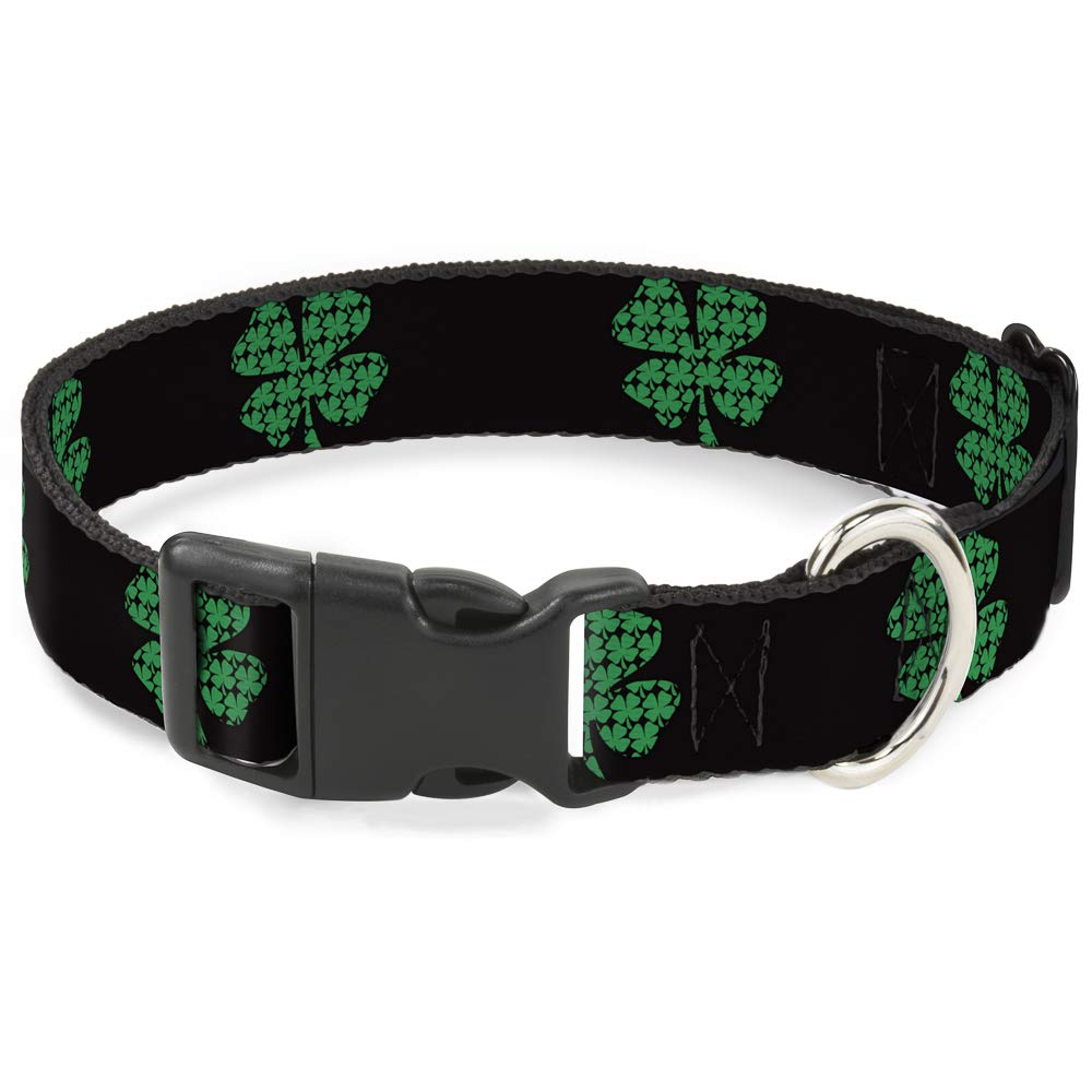 Collier à trèfles St. Pat pour grand chien Noir Buckle Down idéal balades
