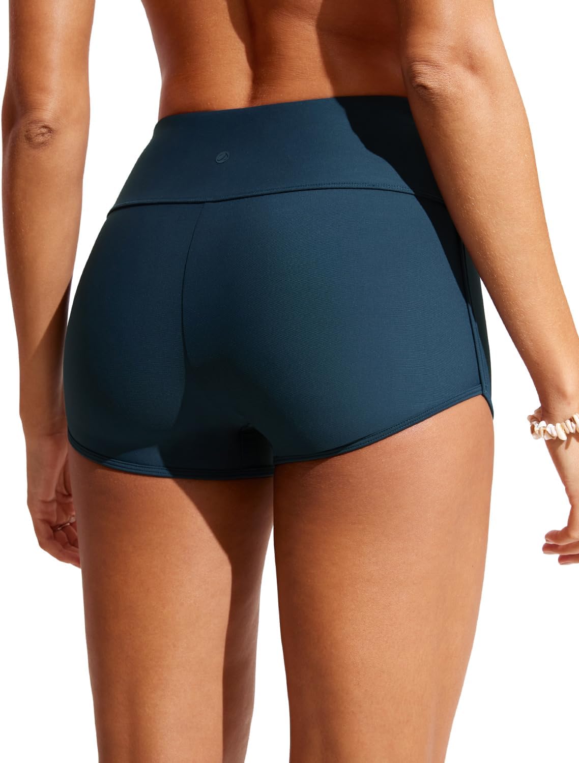 CRZ YOGA High Waisted Dolphin Board Shorts for Women 2.5'' - Quick Dry Swim Beach Bathing Suit Bottoms with Liner