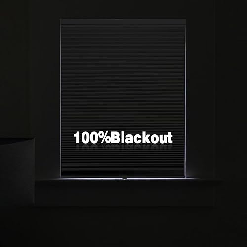 Miniatura 3 de Changshade CEL24GY36E - Persianas celulares opacas sin cables, persianas plisadas de panal de celda única de 1.5 pulgadas para dormitorio,