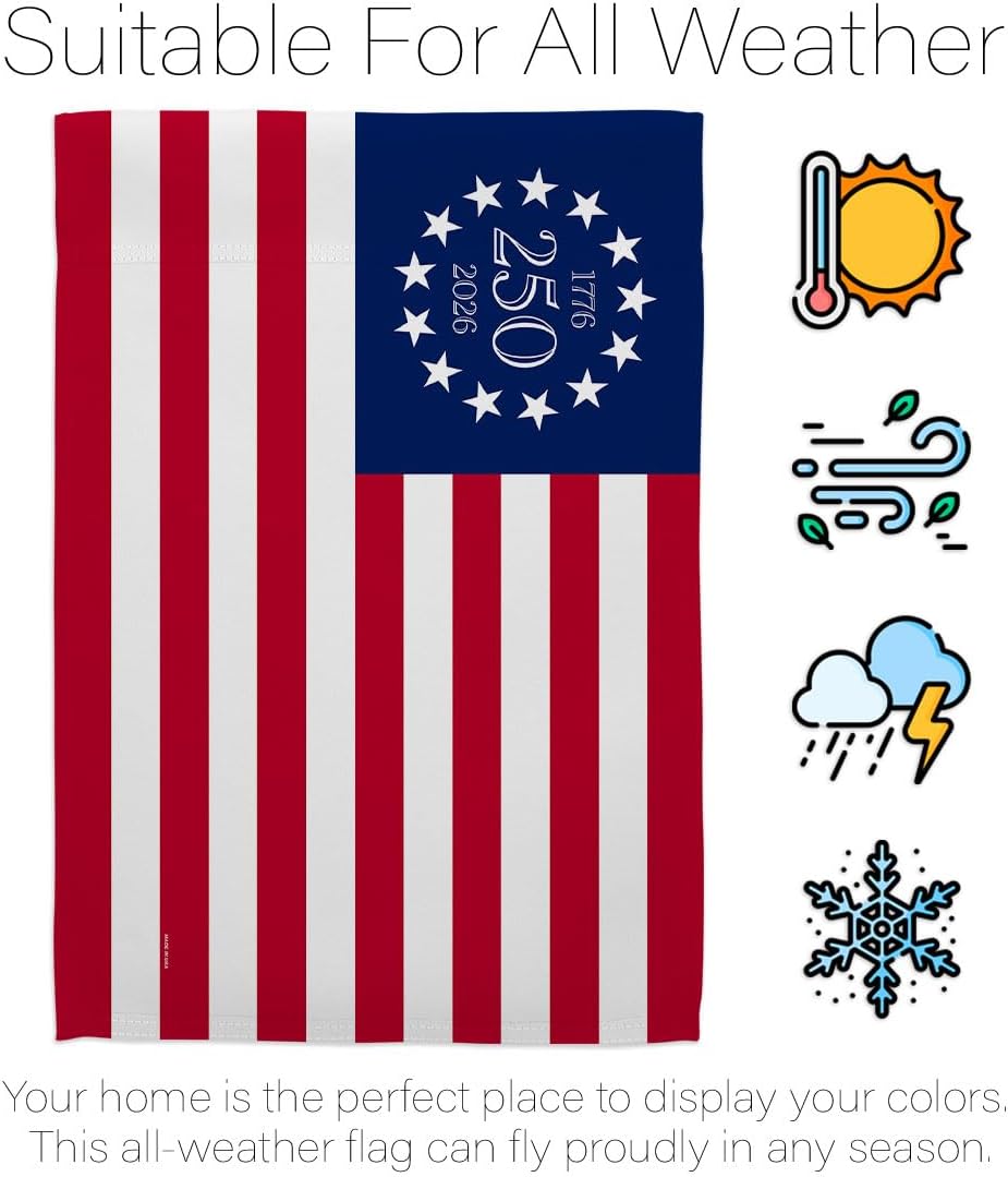 USA 250 1776 2026 Betsy Ross Flag American Flags For Outside House Banner Wall Decor Tapestry America 250 Merchandise Independence Day Decorations 250th Anniversary Patriotic July 4th Gifts