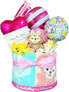 KanonBabys おむつケーキ 女の子 出産祝い 赤ちゃん 誕生日 ベビーシャワー ギフト 1段 Sサイズ duf1611