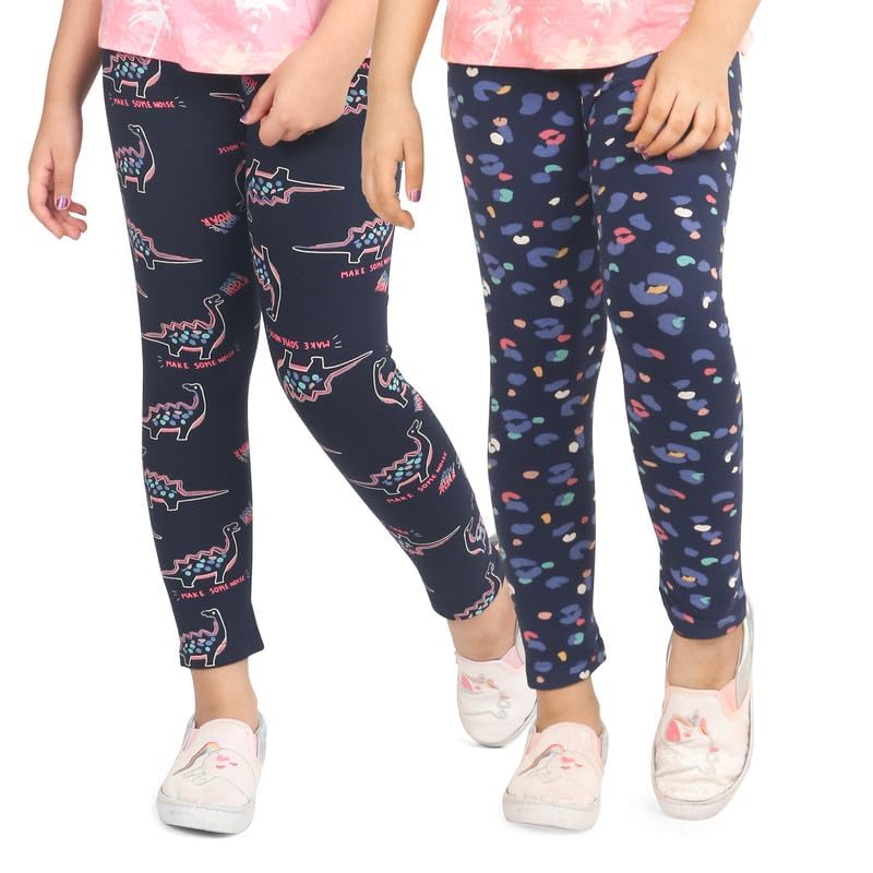 Image of ARIEL Cotton Printed Non-Transparent Regular Fit Ankle Length Leggings for Girls