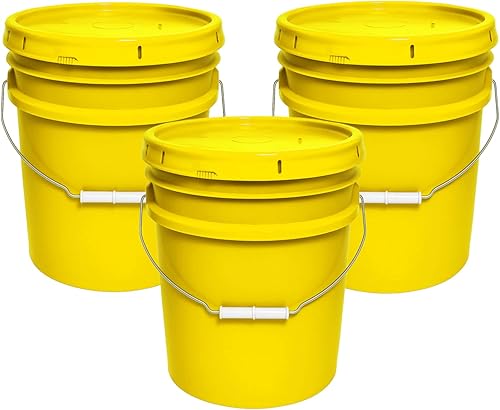 Vista 18 de Balde de 5 galones y tapa - Cubo resistente de 90 mil para todo uso - Fabricado en los Estados Unidos - Grado alimenticio - Plástico sin BPA - Rojo