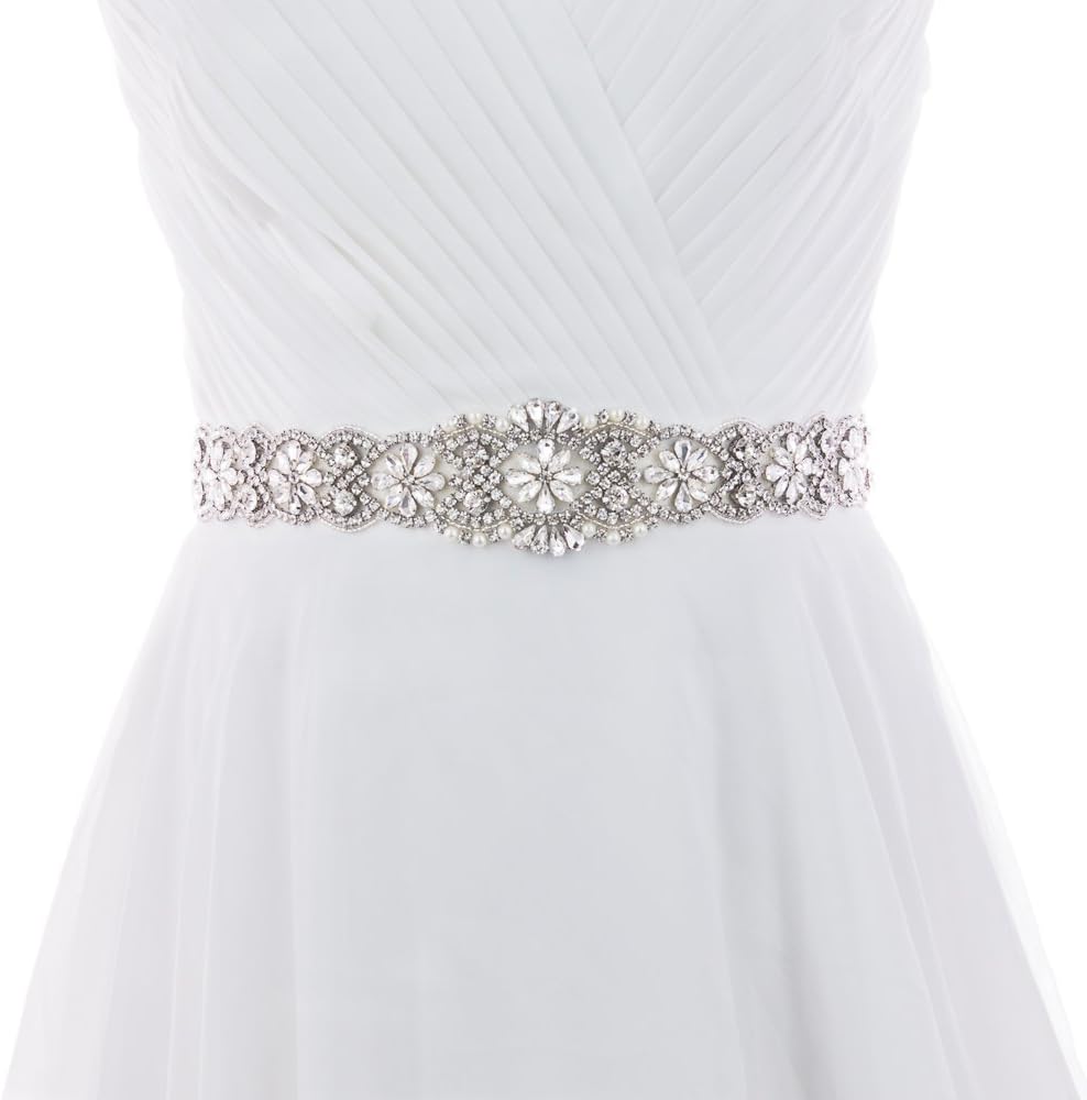 azaleas Women's Crystal Thin Wedding Belt Sashes Bridal Sash Belt for Wedding, Bridesmaid Flower Girl Dress Accessories 16IN