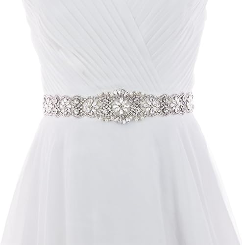 Miniatura 1 de Azaleas Cinturón de boda fino de cristal para mujer cinturón de novia para boda dama de honor accesorios de vestido de niña de flores 16 pulgadas