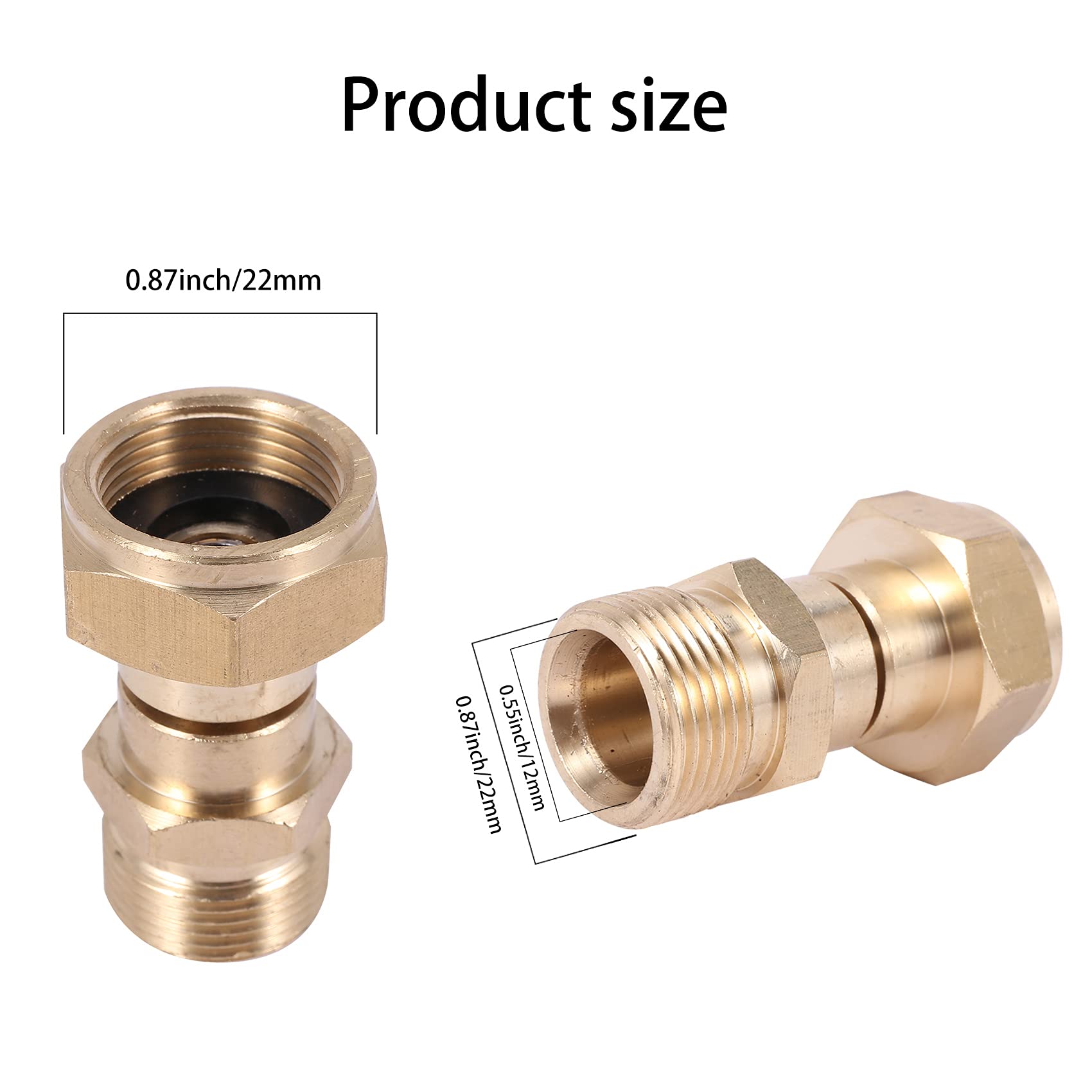 Drehgelenk für Hochdruckreiniger, Knickfreie Pistole ein Schlauchanschluss, Metrische Verdrehsicherung M22, 14 Mm Anschluss, 3000 Psi