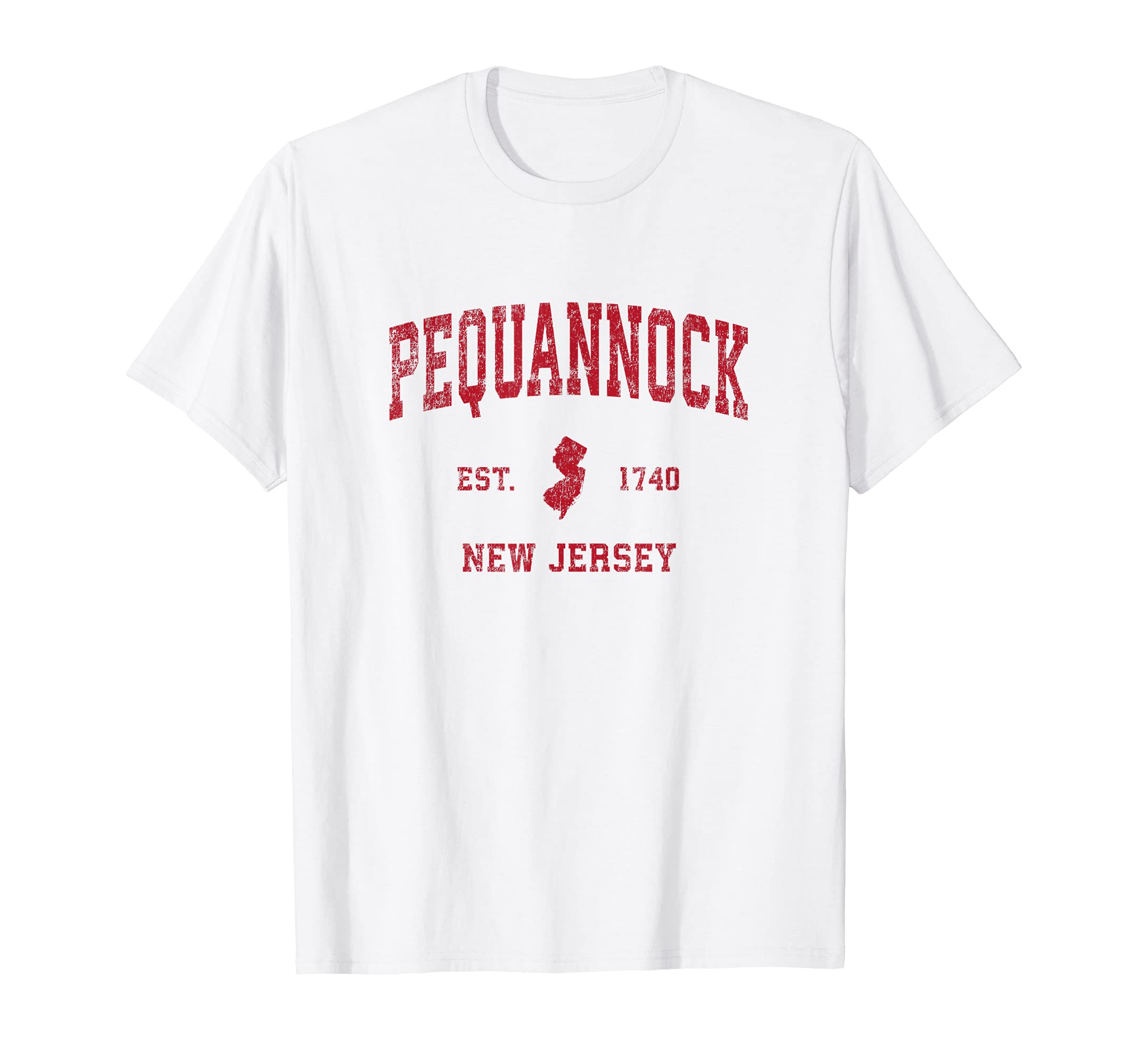 Amazon.com: Pequannock New Jersey NJ Vintage Sports Design Red 