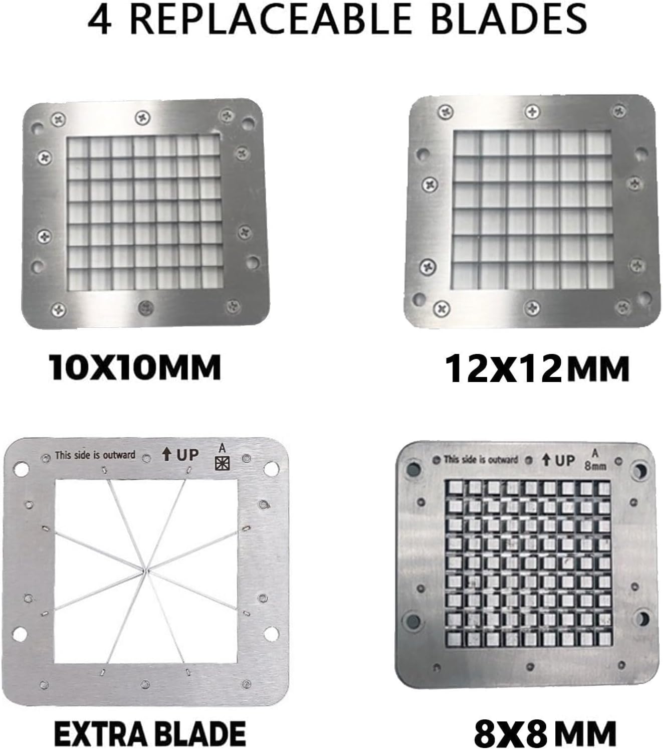 Commercial French Fry Cutter, Heavy Duty Potato Slicer With 4 Blade, Electric Potato Cutter Stainless Steel Professional For Commercial, Home Use & Cucumbers, Carrots, Sweet Potatoes