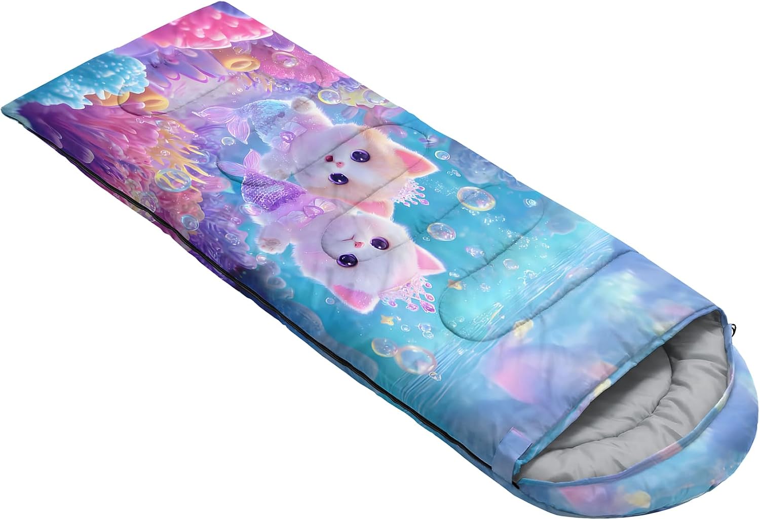 AILONEN Cartoon Elephant Sleeping Bags,Lightweight & Waterproof,3 Season Warm & Cool Weather,Dreamy Pink Flower Animal Backpacking Gear for Kids,Girls Travelling,Outdoors image 4
